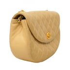 Beige Leather Chanel Shoulder Bag