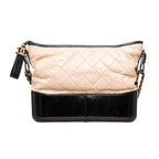 Beige Leather Chanel Crossbody Bag