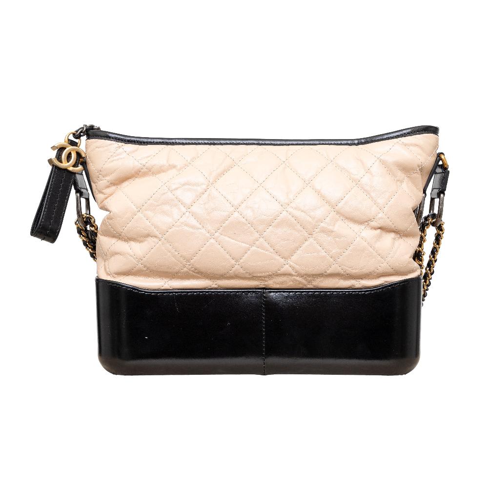 Beige Leather Chanel Crossbody Bag