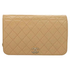 Beige Leather Chanel Shoulder Bag