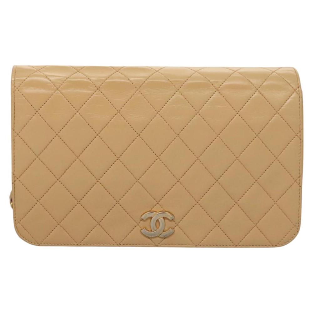 Beige Leather Chanel Shoulder Bag