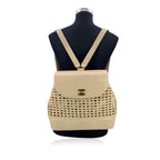 Beige Leather Chanel Backpack