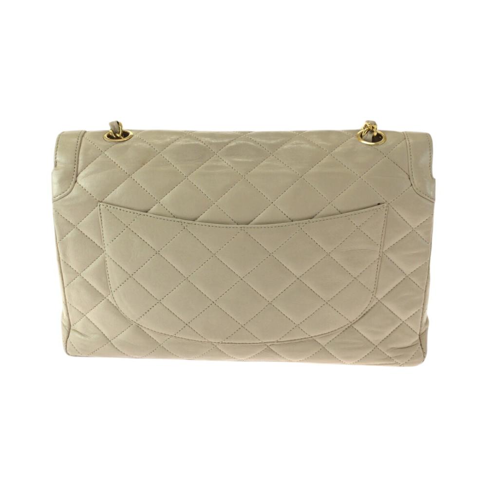 Beige Leather Chanel Flap Bag