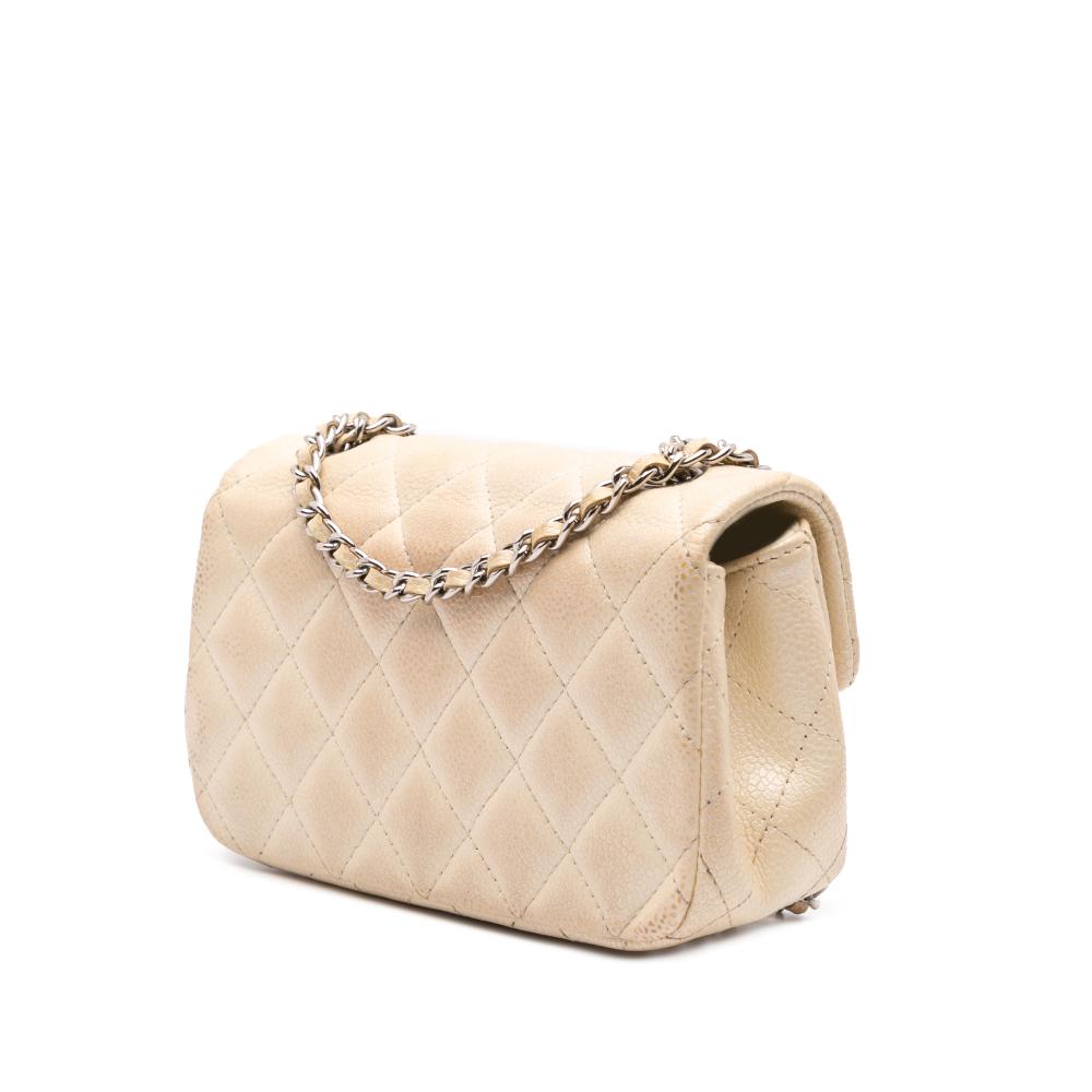 Beige Leather Chanel Flap Bag