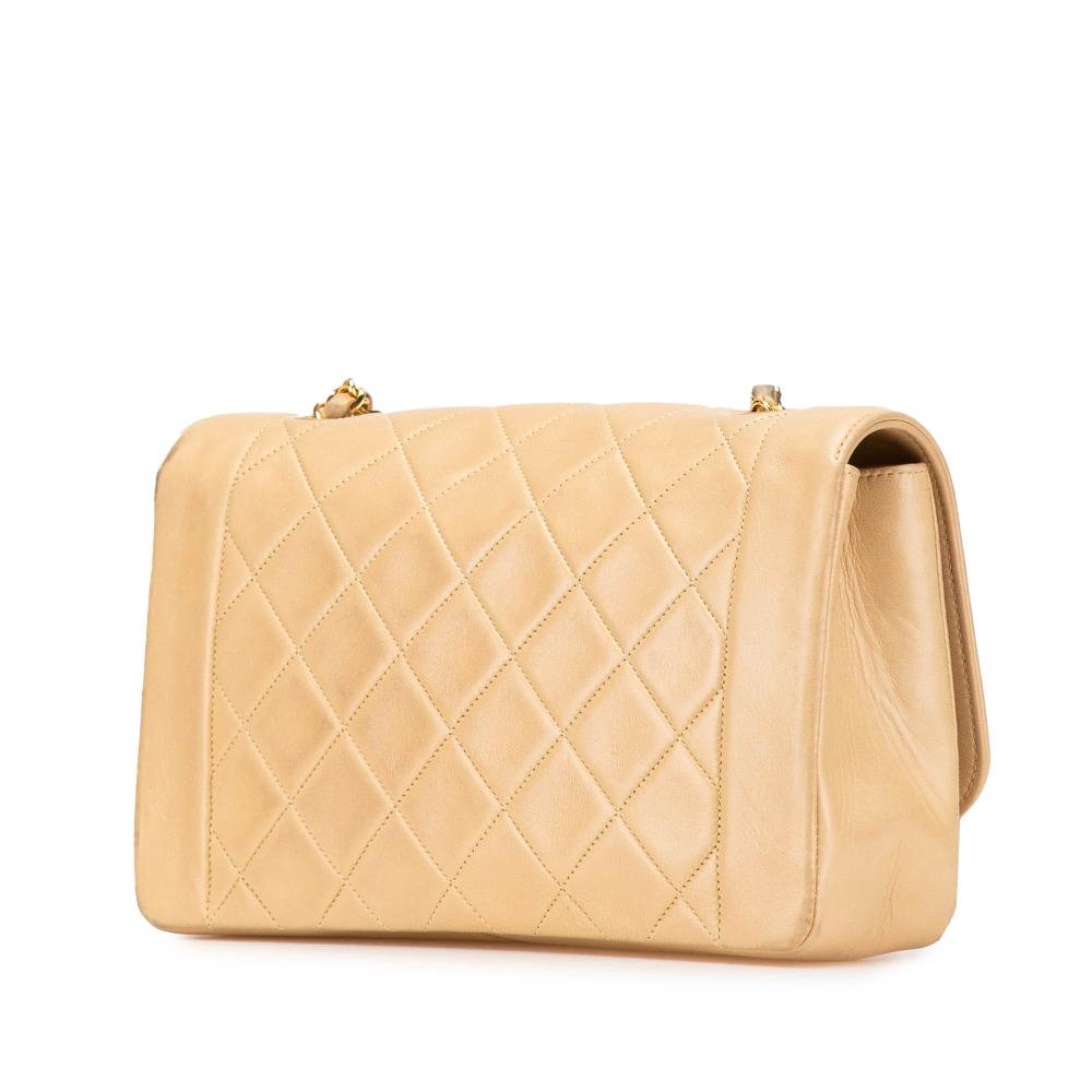 Beige Leather Chanel Flap Bag