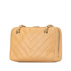 Beige Leather Chanel Shoulder Bag