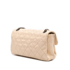 Beige Leather Chanel Flap Bag