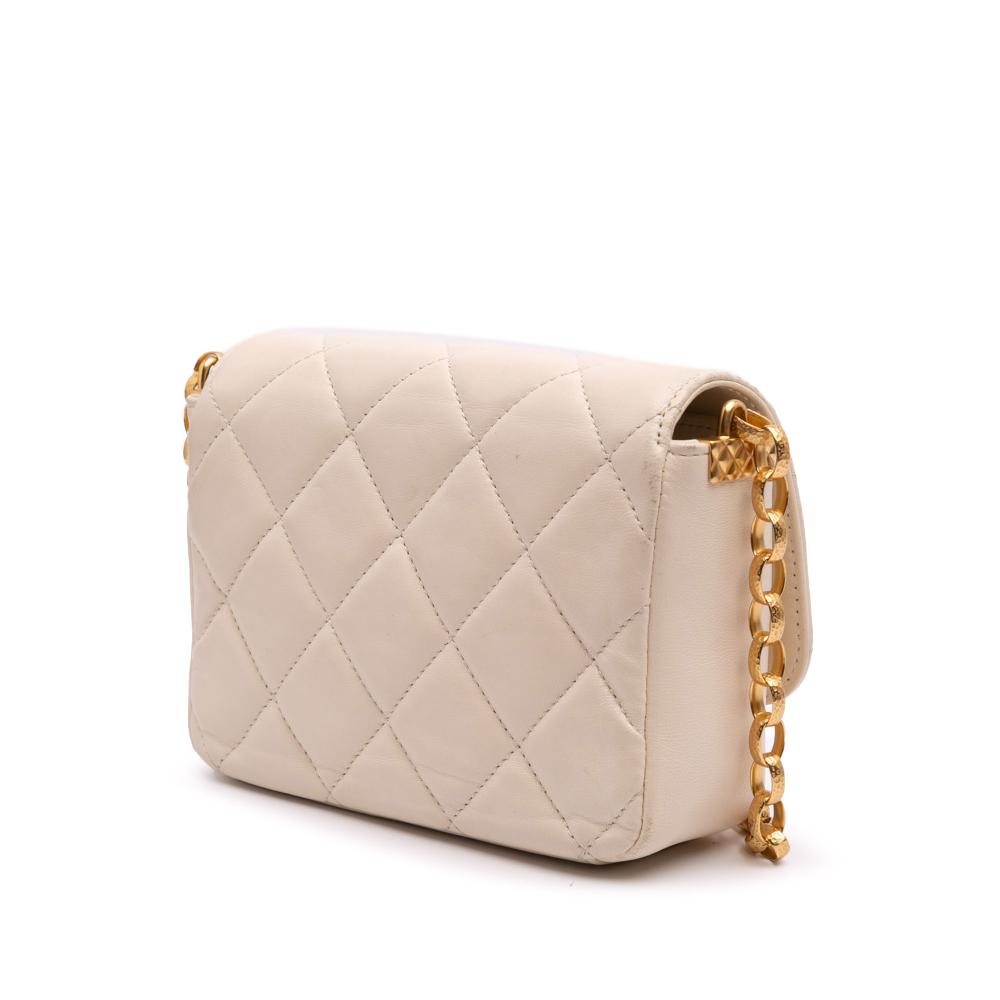 Beige Leather Chanel Flap Bag