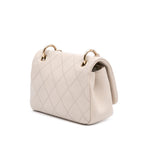 Beige Leather Chanel Crossbody Bag