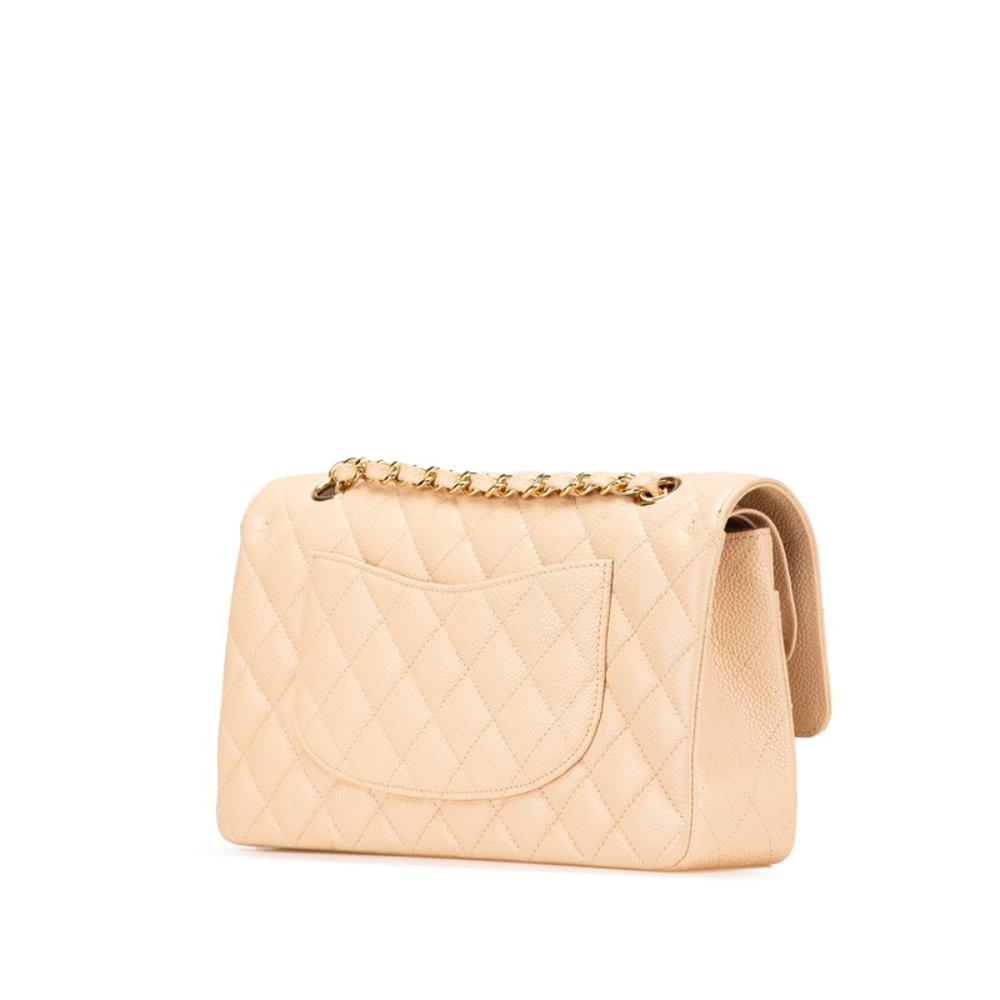 Beige Leather Chanel Shoulder Bag