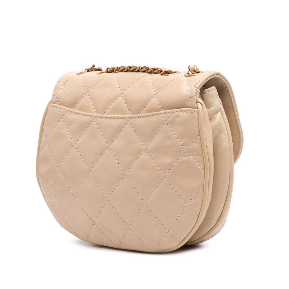 Beige Leather Chanel Flap Bag