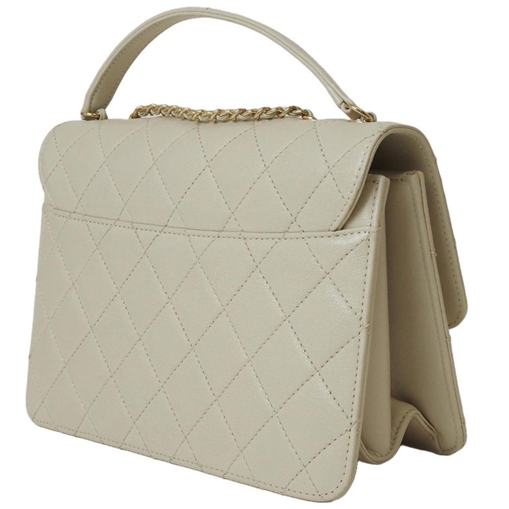 Beige Leather Chanel Shoulder Bag