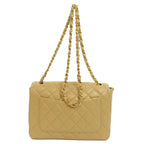 Beige Leather Chanel Shoulder Bag