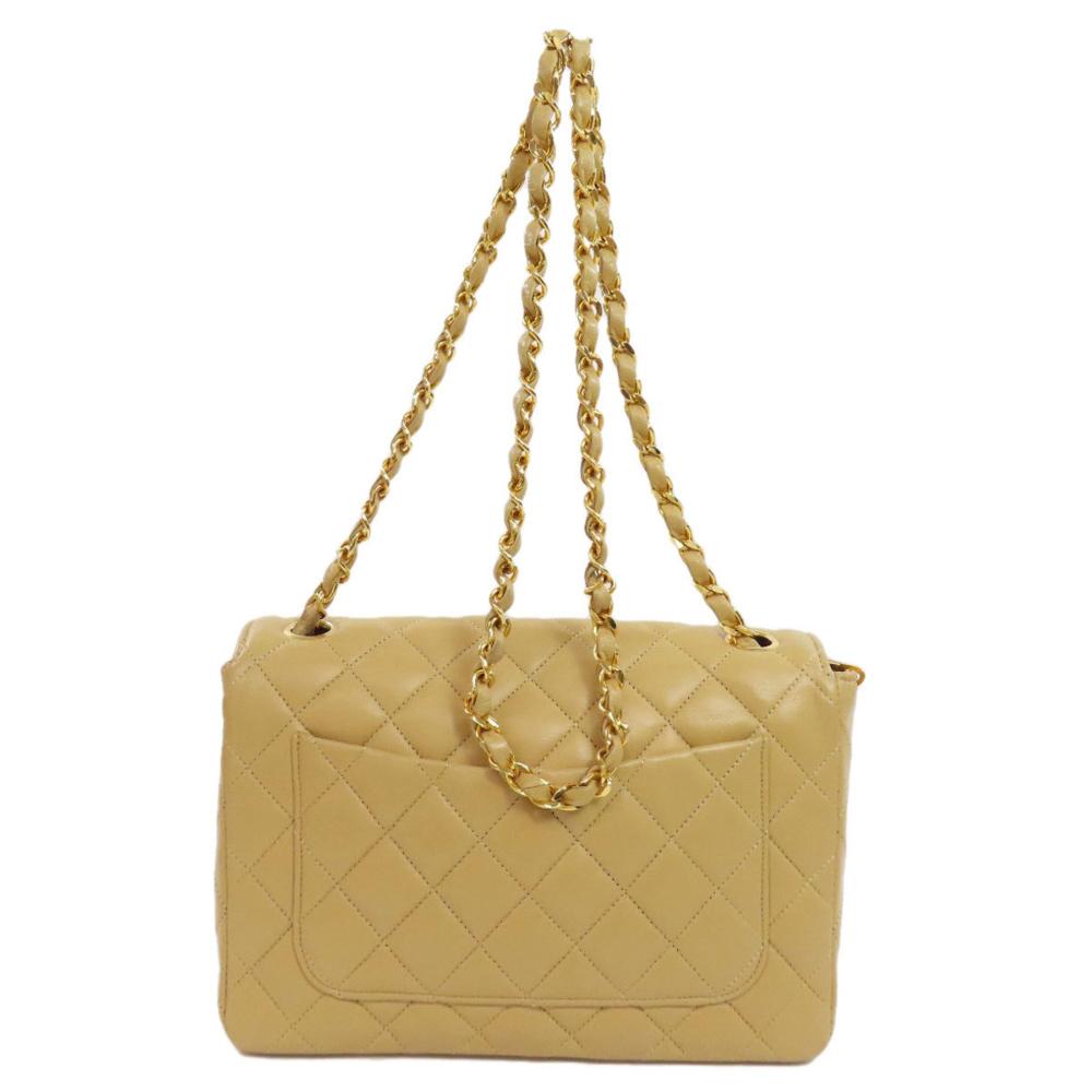 Beige Leather Chanel Shoulder Bag
