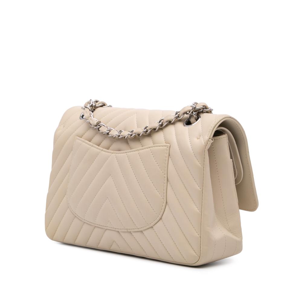 Beige Leather Chanel Flap Bag