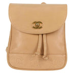 Beige Leather Chanel Backpack