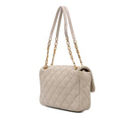 Beige Leather Chanel Flap Bag