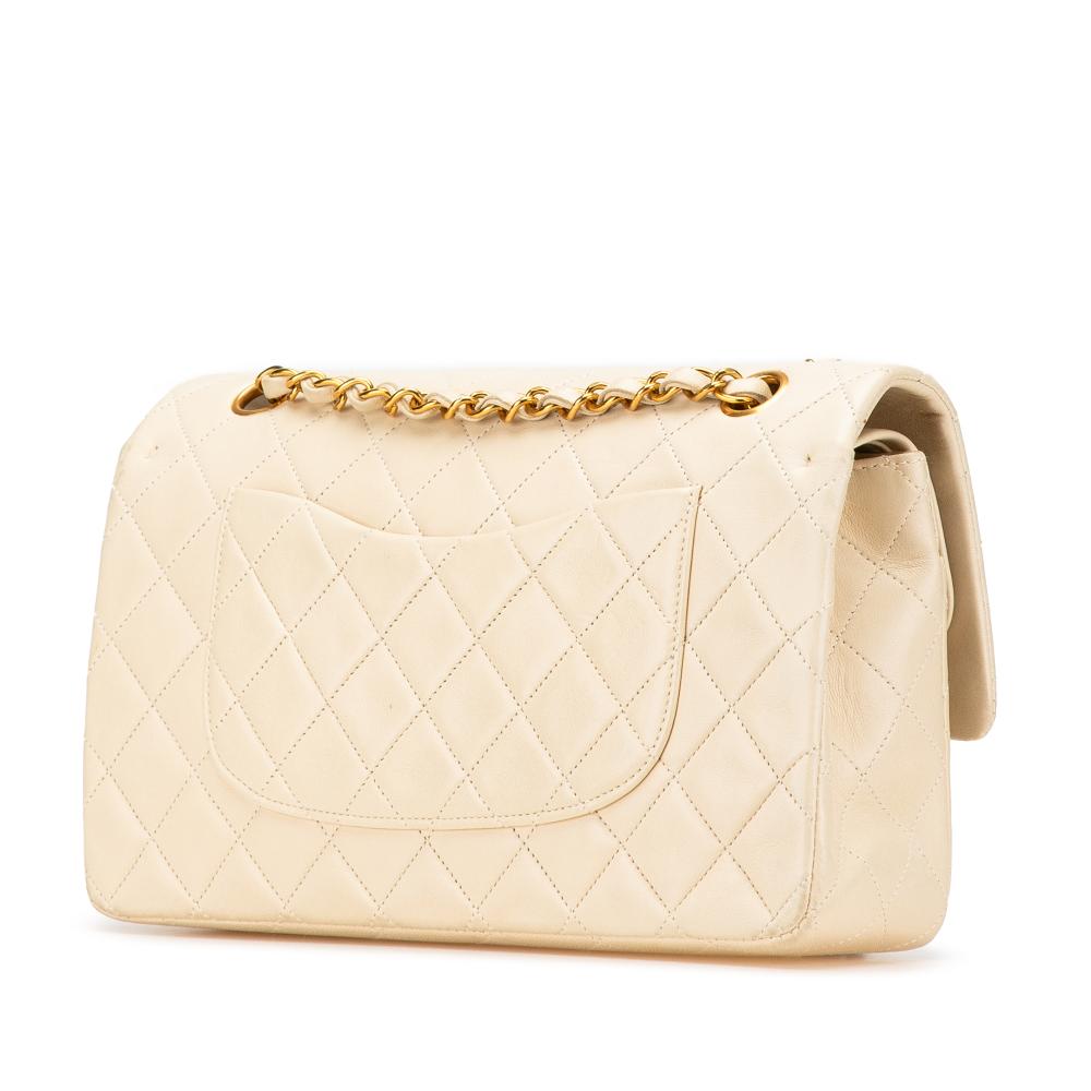 Beige Leather Chanel Flap Bag