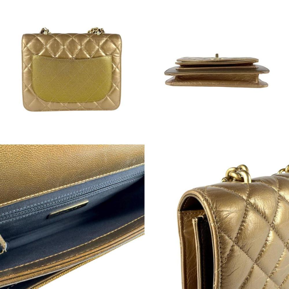 Beige Leather Chanel Shoulder Bag