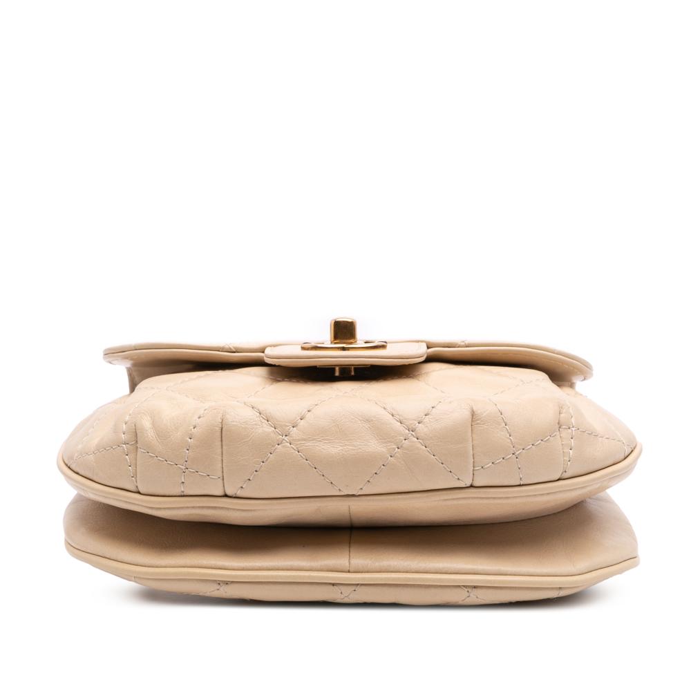Beige Leather Chanel Flap Bag