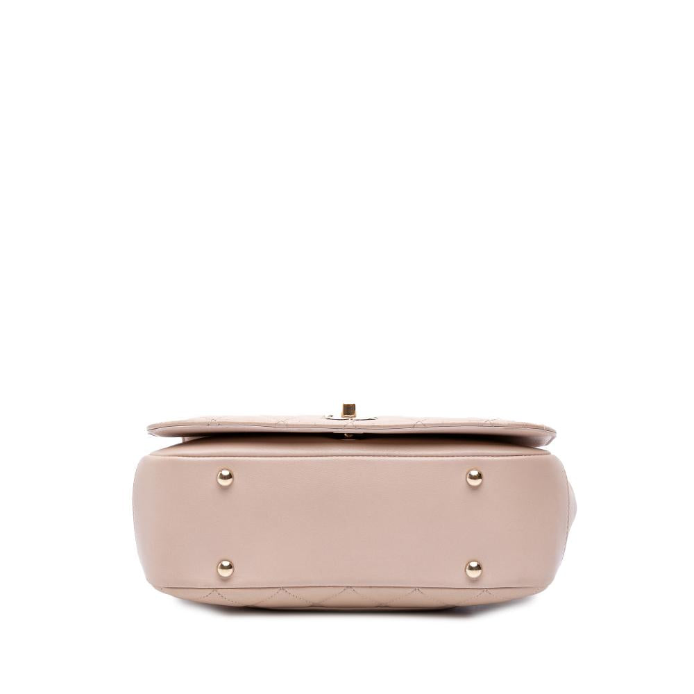 Beige Leather Chanel Flap Bag