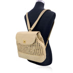Beige Leather Chanel Backpack