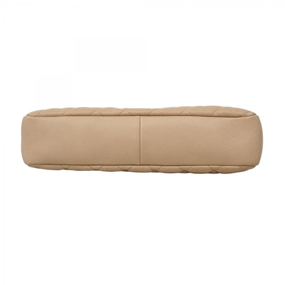 Beige Leather Chanel Shoulder Bag