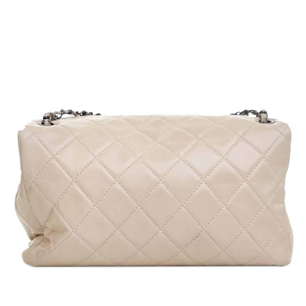 Beige Leather Chanel Flap Bag