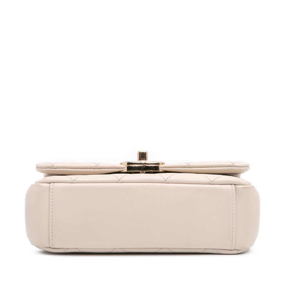 Beige Leather Chanel Crossbody Bag