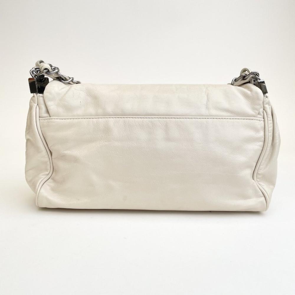 Beige Leather Chanel Flap Bag