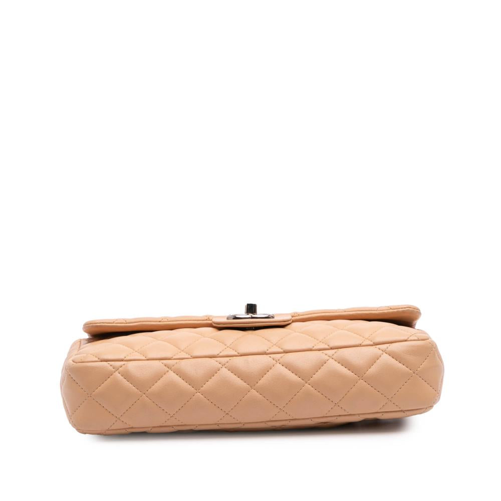 Beige Leather Chanel Flap Bag