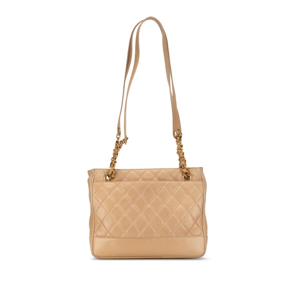 Beige Leather Chanel Shoulder Bag