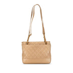 Beige Leather Chanel Shoulder Bag
