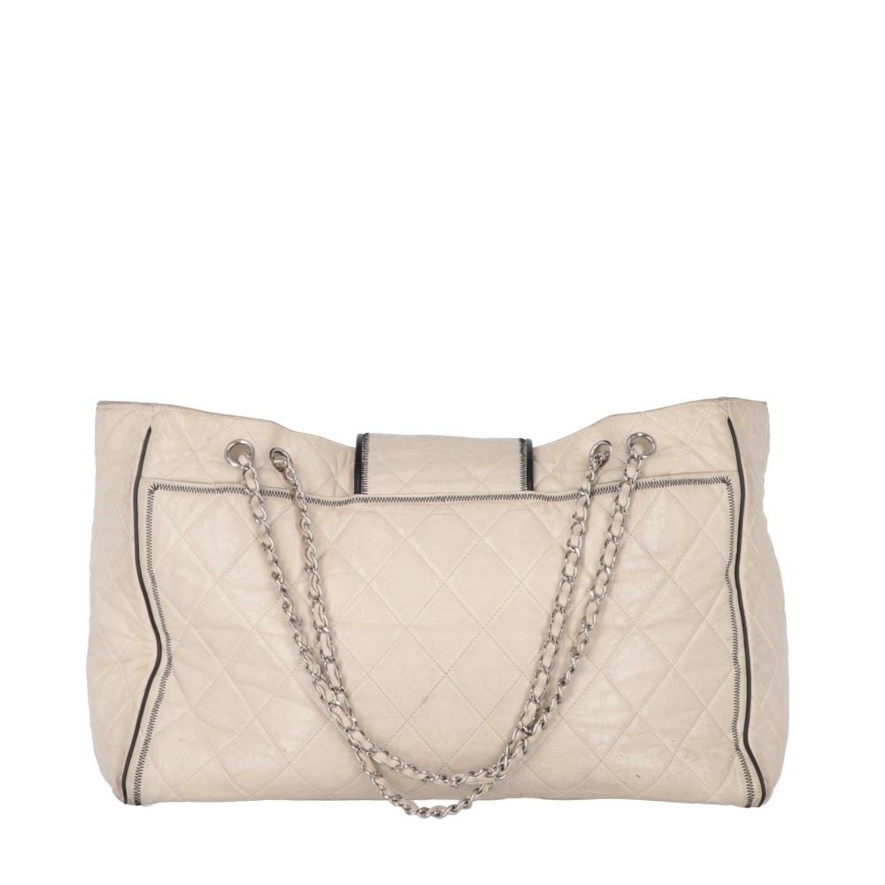 Beige Leather Chanel Shoulder Bag