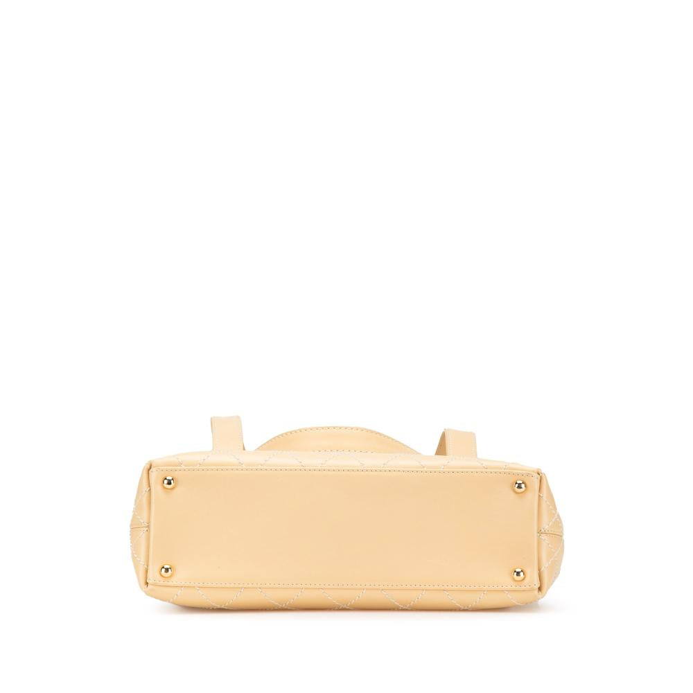 Beige Leather Chanel Flap Bag