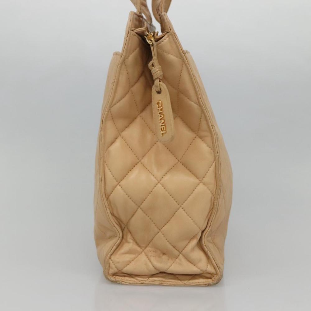Beige Leather Chanel Shoulder Bag