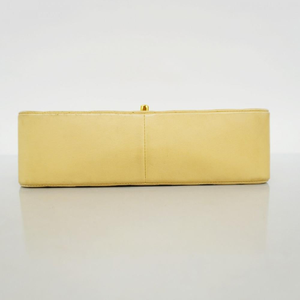 Beige Leather Chanel Shoulder Bag