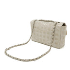 Beige Leather Chanel Travel Line