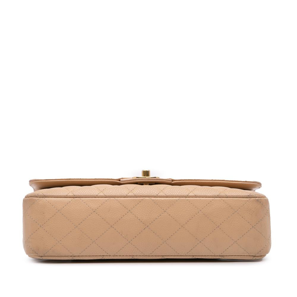 Beige Leather Chanel Flap Bag