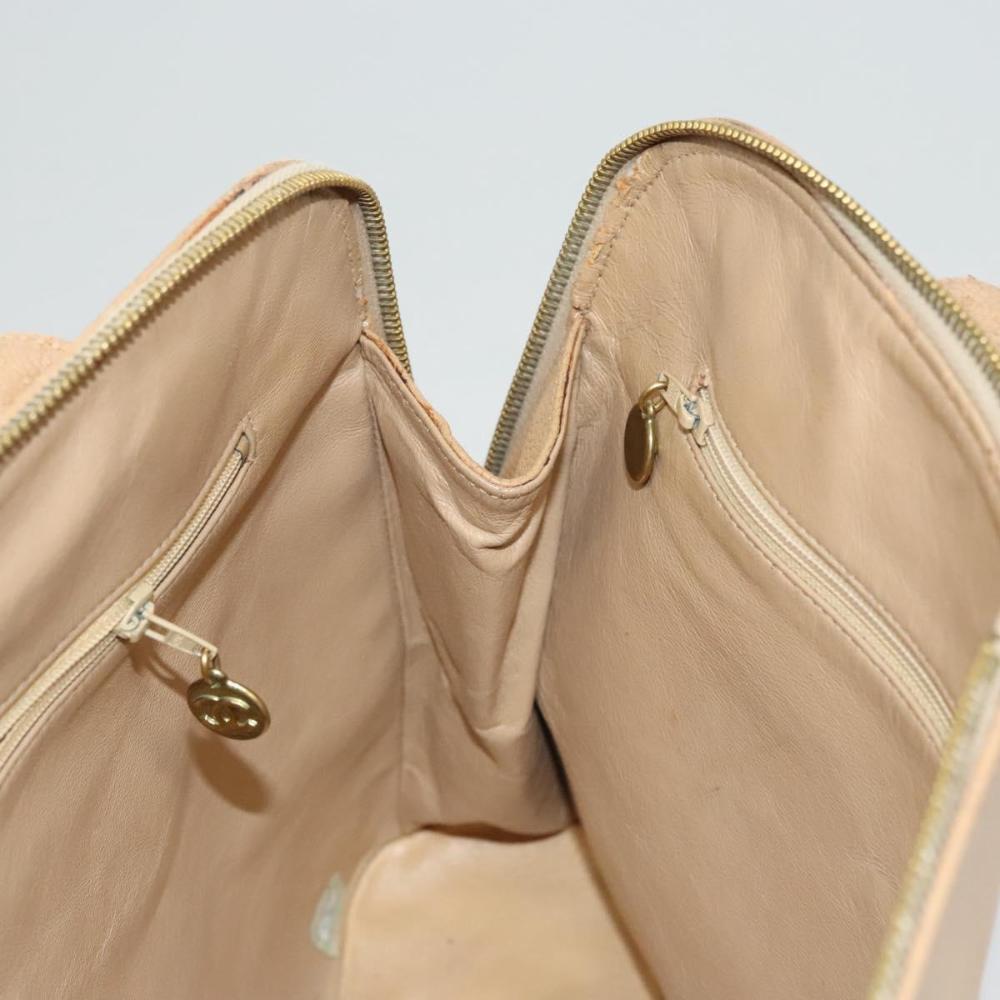 Beige Leather Chanel Shoulder Bag