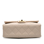 Beige Leather Chanel Crossbody Bag
