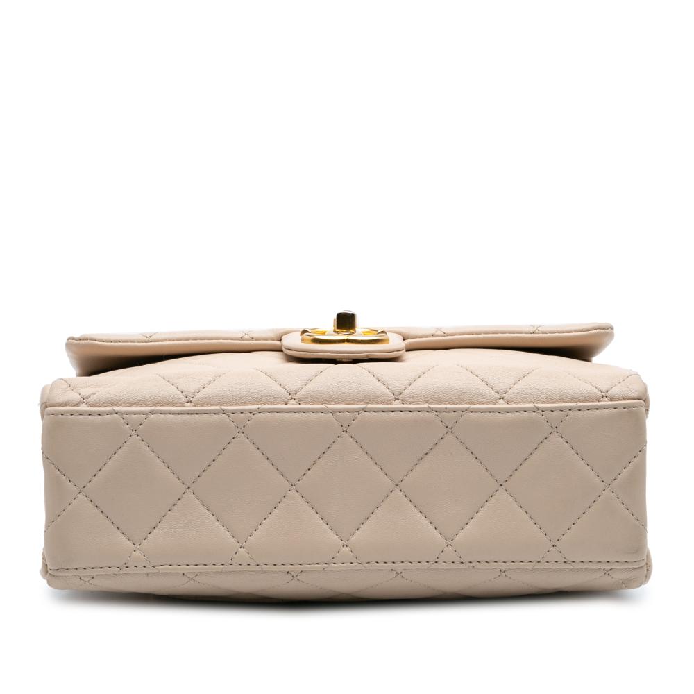 Beige Leather Chanel Crossbody Bag
