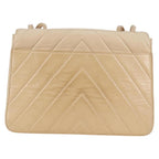 Beige Leather Chanel Shoulder Bag