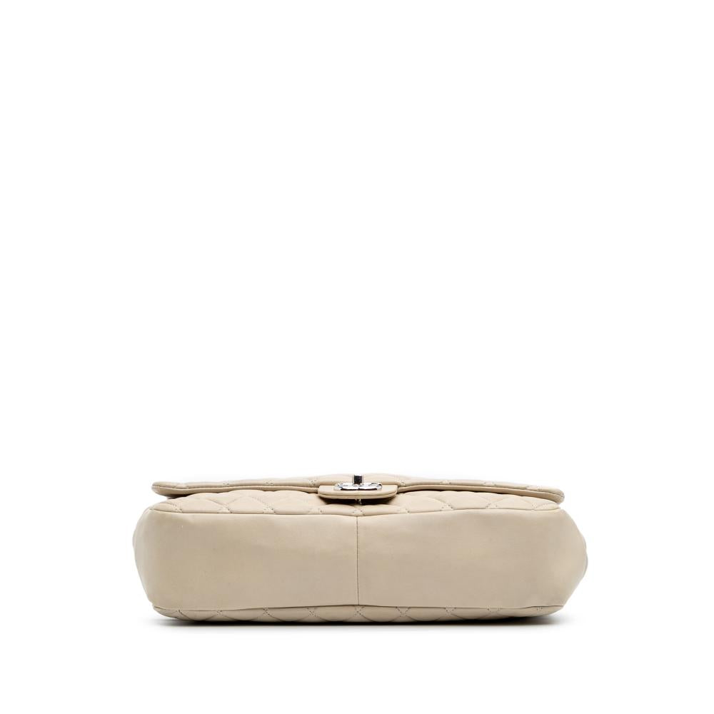 Beige Leather Chanel Flap Bag