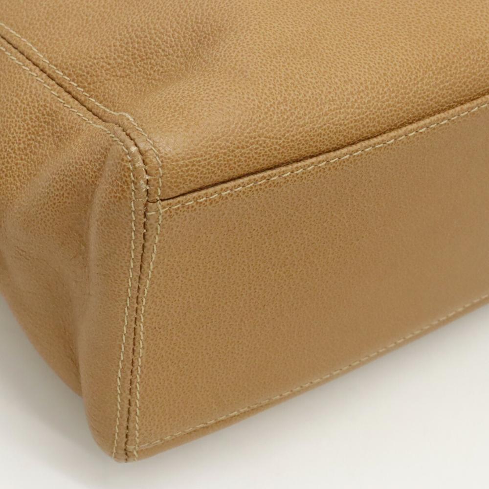 Beige Leather Chanel Shoulder Bag