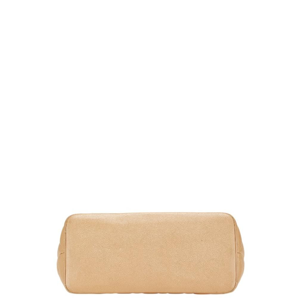 Beige Leather Chanel Tote