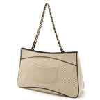 Beige Leather Chanel Tote