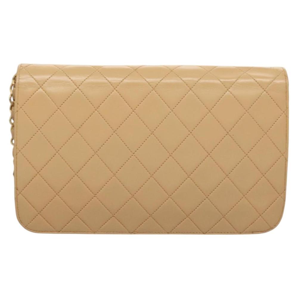 Beige Leather Chanel Shoulder Bag