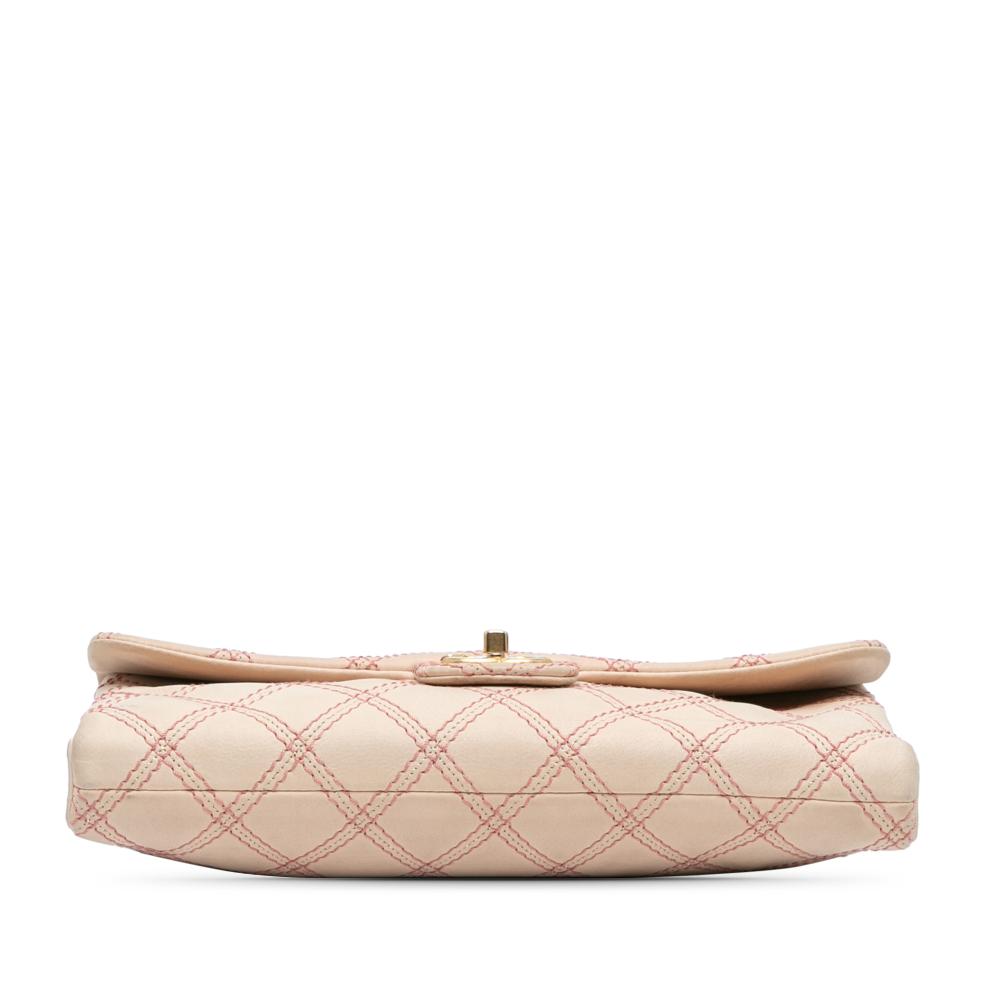 Beige Leather Chanel Crossbody Bag