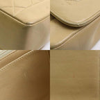 Beige Leather Chanel Shoulder Bag